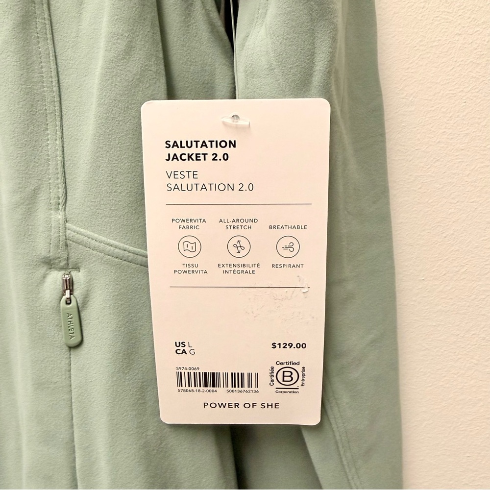 NWT Athleta M Salutation Jacket 2.0 Agave Green, Large - Picture 8 of 9